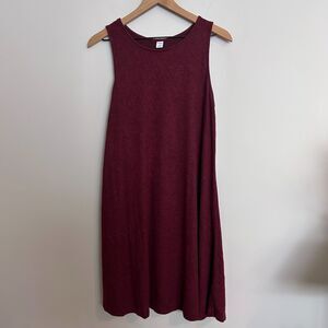 Old Navy Maroon Burgundy Wine Cozy Trapeze Swing Dress Size Medium